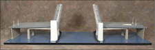 Drawbridge scale model with moveable cars for accident reconstruction